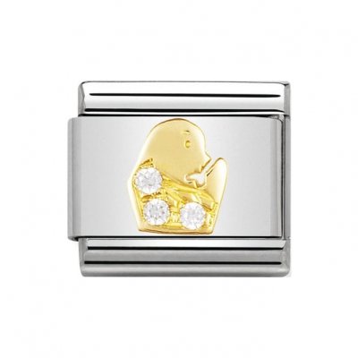 Nomination 18ct Gold CZ set Virgo ZODIAC Charm.