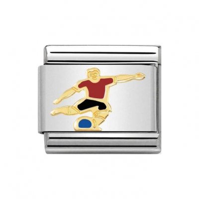 Nomination 18ct Classic Red Football Player Charm