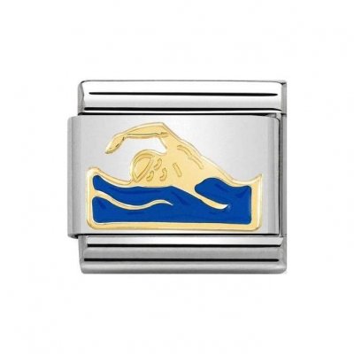Nomination 18ct Classic Swimmer Blue Charm