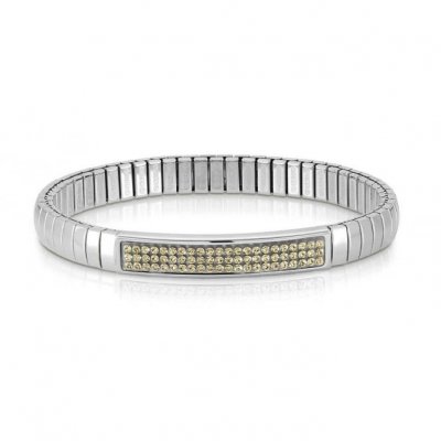 Nomination Extension Glitter Stainless Steel & Champagne Swarovski Stretch Bracelet