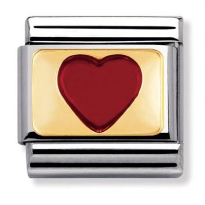 Nomination Enamel & 18ct Gold Plate Red Heart Charm.