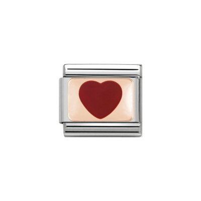 Nomination 9ct Rose Gold & Red Enamel Heart Charm