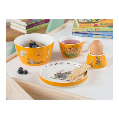 Roald Dahl Charlie And The Chocolate Factory Set 4 Piece Stacking Breakfast Set