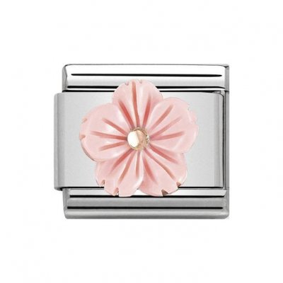 Nomination Classic Rose Gold & Rose Coral Flower Charm