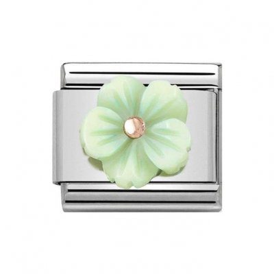 Nomination Classic Rose Gold & Green Mother of Pearl Flower Charm