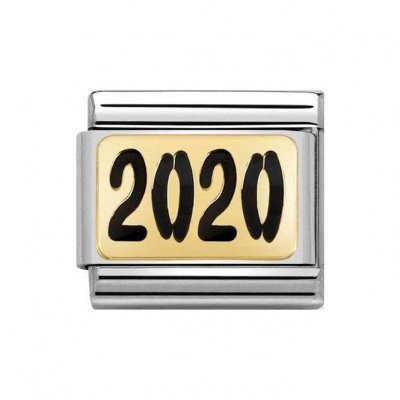 Nomination 18ct Gold & Enamel 2020 Messages Charm