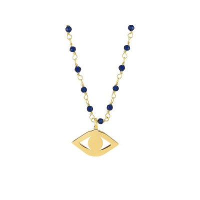 Nomination Antibes Yellow Gold Plated & Blue Crystals Eye of God Necklace