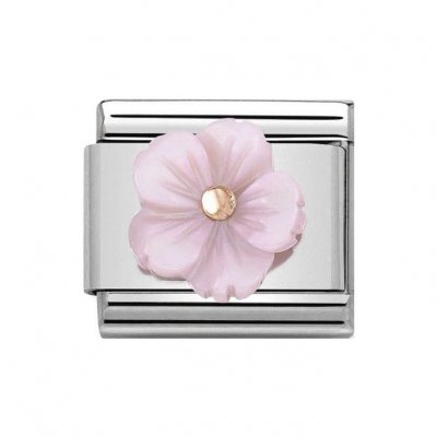 Classic Rose Gold & Lilac Flower Charm