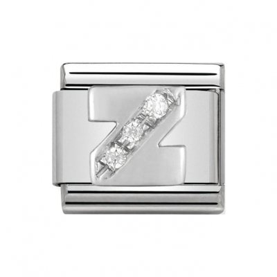 Nomination  Silver CZ Initial Z Charm.