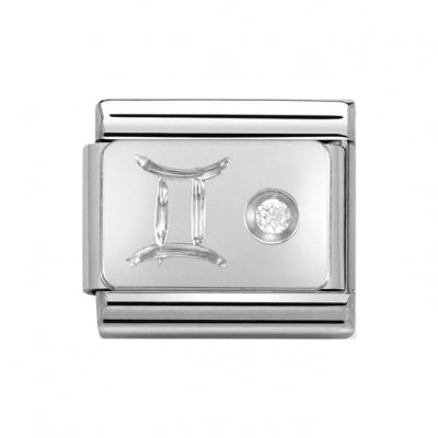 Nomination Silver Shine Zodiac Gemini Charm.