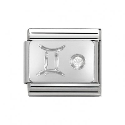 Nomination Silver Shine Zodiac Gemini Charm.