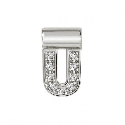 SeiMia Silver & CZ Letter U Pendant