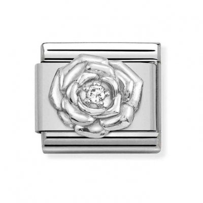 Nomination Classic Silver CZ Set Rose Charm.