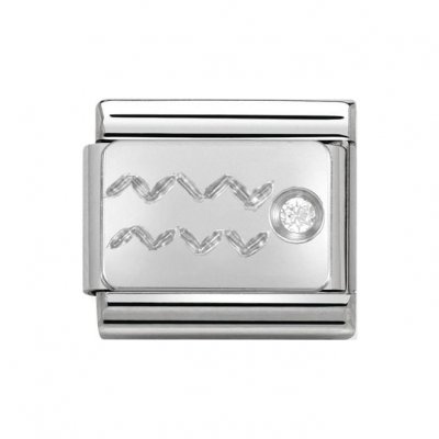 Nomination Silver Shine Zodiac Aquarius Charm.