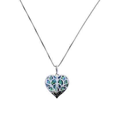 Azendi Silver Abalone Heart of Yorkshire Pendant