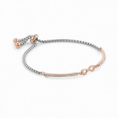 Nomination Milleluci Rose Gold Plated Stainless Steel CZ Infinity Bracelet