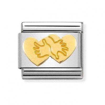 Nomination 18ct Hearts Hug Charm.