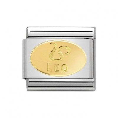 Nomination Oval Leo Zodiac 18ct Charm.