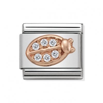 Nomination 9ct Rose Gold CZ set Lady bug Rich Charm.