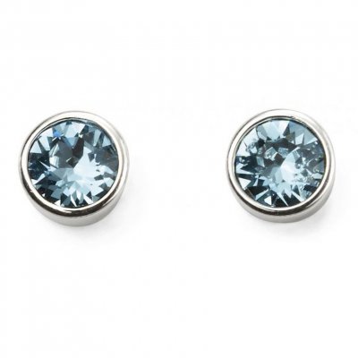 Silver March Birthstone Swarovski Earrings.