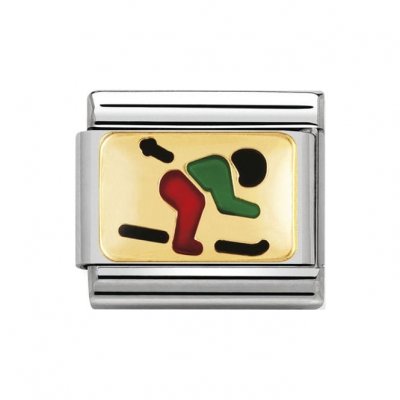 Nomination 18ct & Enamel Skier Charm.