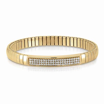 Extension Glitter Gold PVD & White Swarovski Stretch Bracelet