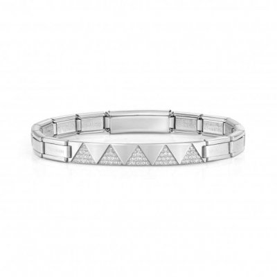 Trendsetter Stainless Steel & CZ Triangles Smarty Bracelet