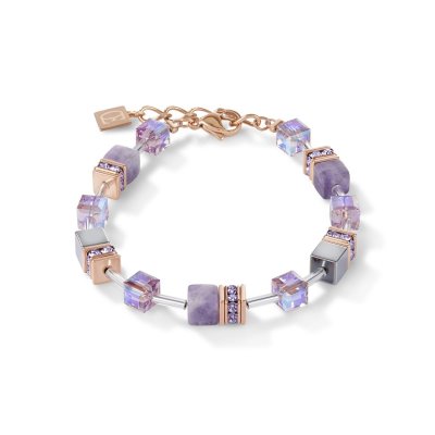 Precious GEOCUBE Bracelet Rose, Light Amethyst & Haematite