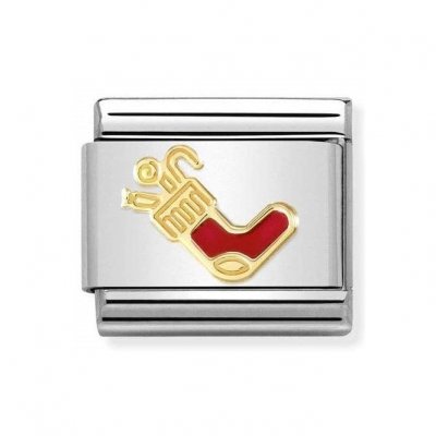 Nomination 18ct Gold Christmas Stocking Charm.