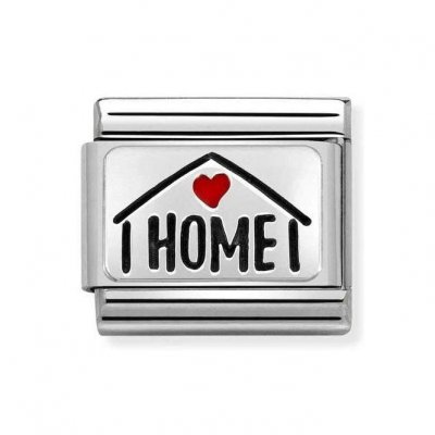 Nomination Silver Enamel Home with Heart
