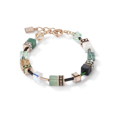 Bracelet GeoCUBE® Swarovski® Crystals & Gemstones green-beige