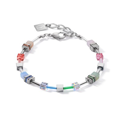 Necklace GeoCUBE® Bracelet summer Multi Pastel-silver