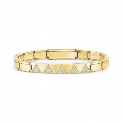 Trendsetter Yellow Gold Plated & CZ Triangles Smarty Bracelet