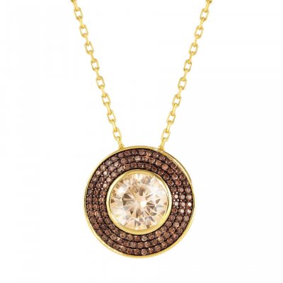 Nomination Aurea Yellow Gold Plated & CZ Circle Pendant Necklace