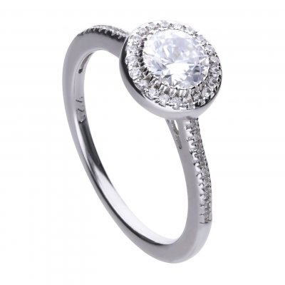 DiamonFire Silver Round Cut Zirconia Ring