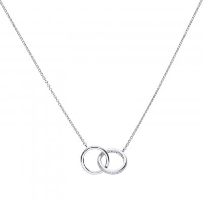 DiamonFire Silver Zirconia interlocking Circles Pendant