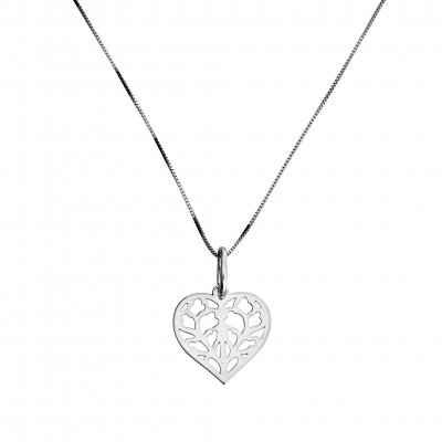 Azendi 9ct White Gold Heart of Yorkshire Pendant