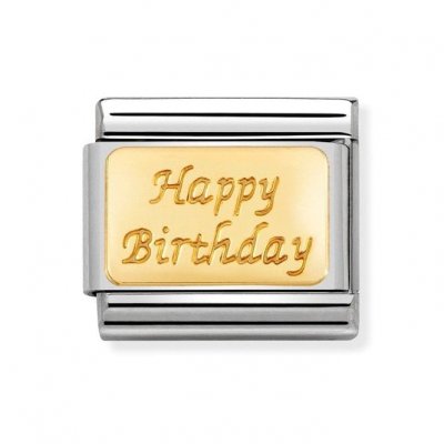 Nomination 18ct Gold Happy Birthday Charm.