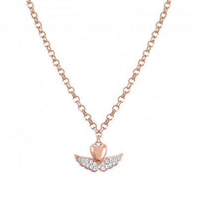 Nomination Sweetrock Silver Rose & CZ Winged Heart Necklet