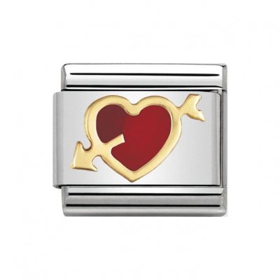 Nomination 18ct Red Heart With Arrow Charm.