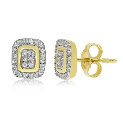 9ct Gold Diamond Stud Earrings