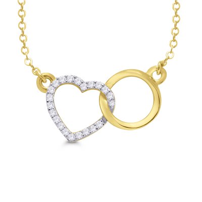 9ct Gold Diamond Heart Pendant