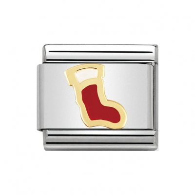 Nomination 18ct Gold Christmas Stocking Charm.