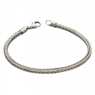 Fred Bennett Stainless Steel Plaited Fox Chain Bracelet