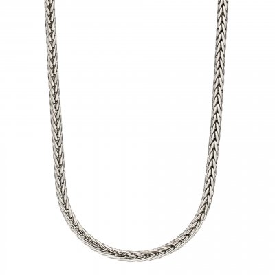 Fred Bennett Stainless Steel Plaited Fox Chain Necklace