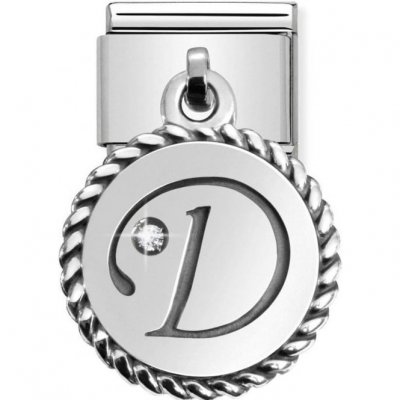 Nomination Classic Silver & CZ Letter D Drop Charm