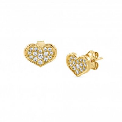 Nomination GP  Silver CZ set Heart Stud Earrings