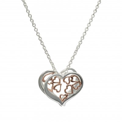 Silver 3D Heart Pendant & Chain