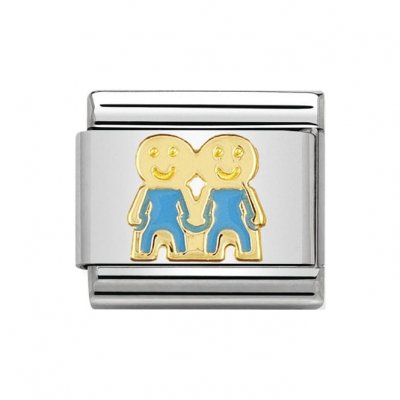 Nomination Stainless Steel, 18ct & Enamel Blue Boys Charm.