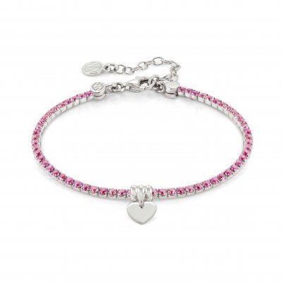 Nomination Silver Pink Crystal Chic & Charm Bracelet